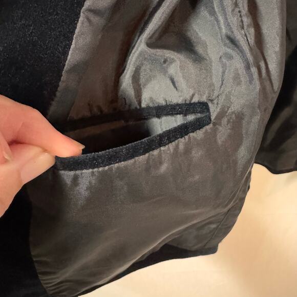 VINTAGE 80s T.R. Bentley Crushed Velvet Blazer Size S Black Party‎ Holiday Goth - Picture 7 of 12